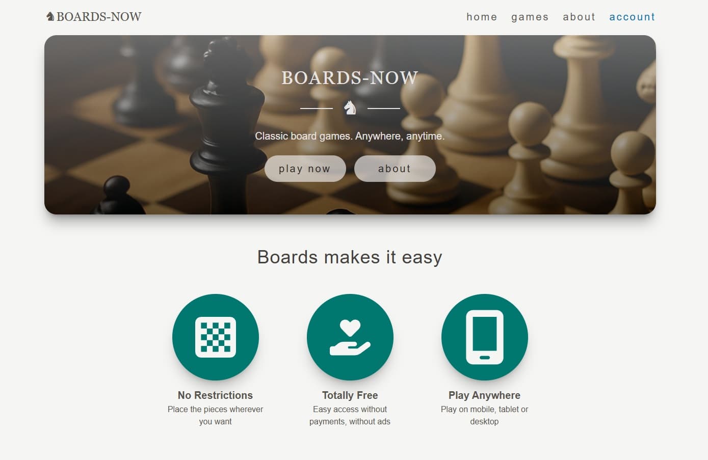 boards.now - Plataforma de Juegos Online.
